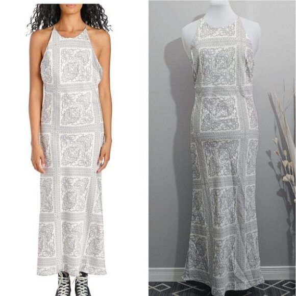 NWT EN SAISON Satin paisley print maxi dress - Picture 2 of 16